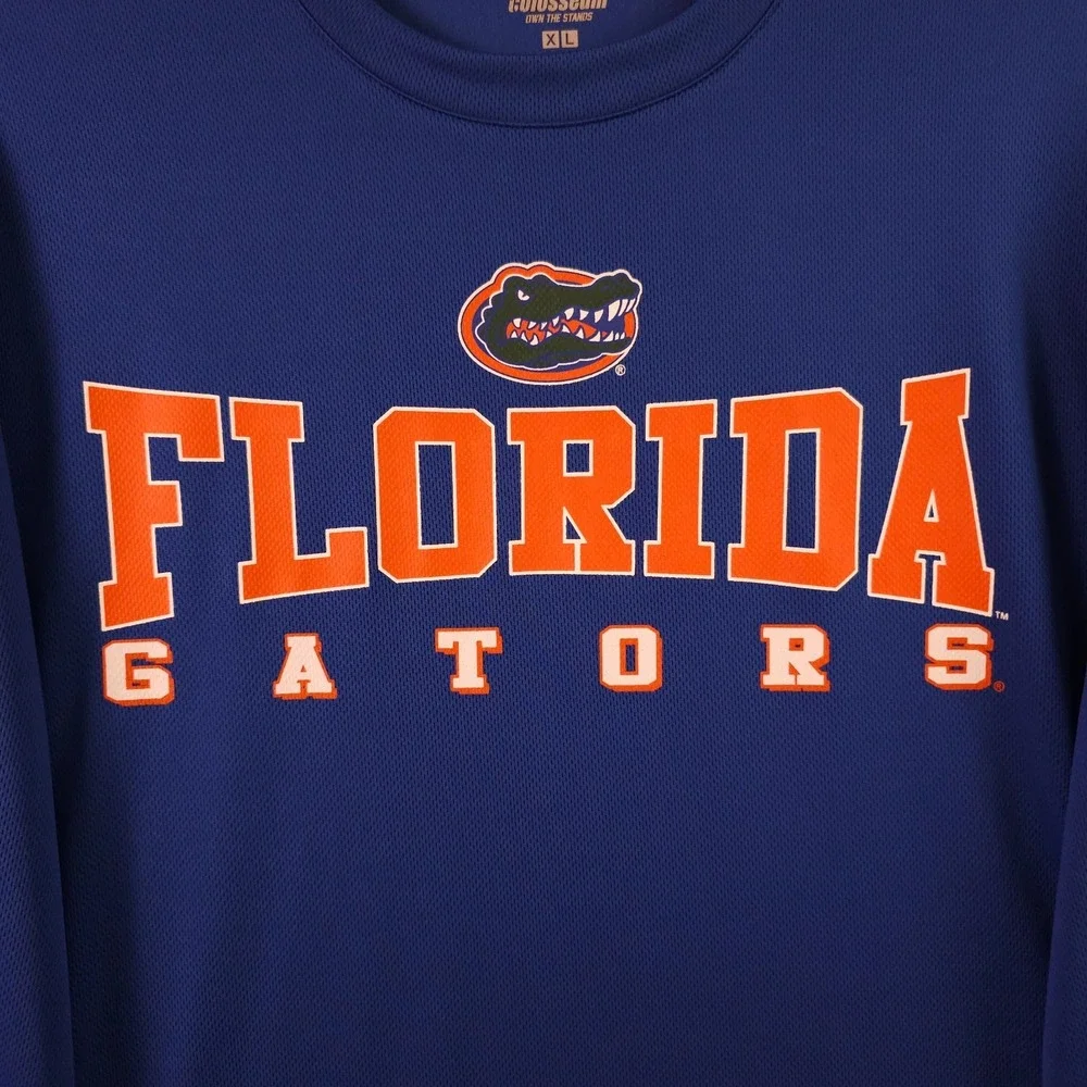 Florida Gators Shirt Mens‎ XL Colosseum Blue Orange Long Sleeve Performance Tee